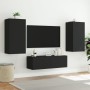 Mueble de TV de pared con luces LED negro 40,5x35x80 cm en Muebles TV | Comprar online en Foro24