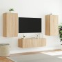 Mueble de TV de pared con luces LED roble Sonoma 40,5x35x80 cm en Muebles TV | Comprar online en Foro24