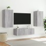 Mueble de TV de pared con luces LED gris Sonoma 40,5x35x80 cm