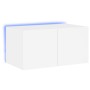 Mueble de TV de pared con luces LED blanco 60x35x31 cm