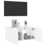 Mueble de TV de pared con luces LED blanco 60x35x31 cm