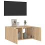 Mueble de TV de pared con luces LED roble Sonoma 60x35x31 cm