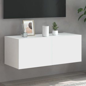 Mueble de TV de pared con luces LED blanco 80x35x31 cm en Muebles TV | Comprar online en Foro24
