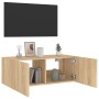Mueble de TV de pared con luces LED roble Sonoma 80x35x31 cm en Muebles TV | Comprar online en Foro24