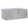 Mueble de TV de pared con luces LED gris hormigón 80x35x31 cm en Muebles TV | Comprar online en Foro24