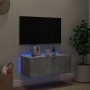 Mueble de TV de pared con luces LED gris hormigón 80x35x31 cm en Muebles TV | Comprar online en Foro24