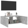 Mueble de TV de pared con luces LED gris hormigón 80x35x31 cm en Muebles TV | Comprar online en Foro24