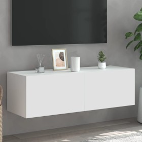Mueble de TV de pared con luces LED blanco 100x35x31 cm Mueble de TV de pared con luces LED blanco 100x35x31 cm