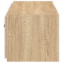 Mueble de TV de pared con luces LED roble Sonoma 100x35x31 cm