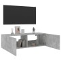 Mueble de TV de pared con luces LED gris hormigón 100x35x31 cm en Muebles TV | Comprar online en Foro24