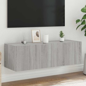 Mueble de TV de pared con luces LED gris Sonoma 100x35x31 cm Mueble de TV de pared con luces LED gris Sonoma 100x35x31 cm