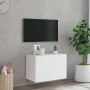 Mueble de TV de pared con luces LED blanco 60x35x41 cm en Muebles TV | Comprar online en Foro24