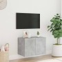 Mueble de TV de pared con luces LED gris hormigón 60x35x41 cm en Muebles TV | Comprar online en Foro24