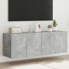 Muebles TV de pared luces LED 2 uds gris hormigón 60x35x41 cm en Muebles TV | Comprar online en Foro24