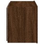 Mueble de TV de pared con luces LED marrón roble 60x35x41 cm