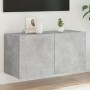 Mueble de TV de pared con luces LED gris hormigón 80x35x41 cm en Muebles TV | Comprar online en Foro24