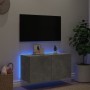 Mueble de TV de pared con luces LED gris hormigón 80x35x41 cm en Muebles TV | Comprar online en Foro24