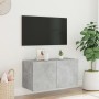 Mueble de TV de pared con luces LED gris hormigón 80x35x41 cm en Muebles TV | Comprar online en Foro24