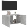 Mueble de TV de pared con luces LED gris hormigón 80x35x41 cm en Muebles TV | Comprar online en Foro24