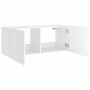 Mueble de TV de pared con luces LED blanco 100x35x41 cm
