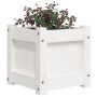 Jardinera de madera maciza de pino blanca 31x31x31 cm