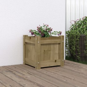 Jardinera madera maciza de pino impregnada 31x31x31 cm Jardinera madera maciza de pino impregnada 31x31x31 cm