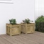 Jardineras de exterior 2 unidades madera impregnada de pino en Maceteros y jardineras | Comprar online en Foro24