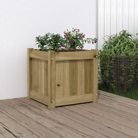 Jardinera madera maciza de pino impregnada 40x40x40 cm en Maceteros y jardineras | Comprar online en Foro24