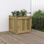 Jardinera madera maciza de pino impregnada 40x40x40 cm en Maceteros y jardineras | Comprar online en Foro24