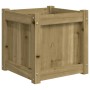 Jardinera madera maciza de pino impregnada 40x40x40 cm en Maceteros y jardineras | Comprar online en Foro24
