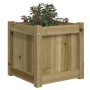 Jardinera madera maciza de pino impregnada 40x40x40 cm en Maceteros y jardineras | Comprar online en Foro24