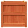Jardinera exterior madera maciza pino marrón cera 50x50x50 cm