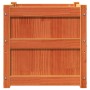 Jardinera exterior madera maciza pino marrón cera 50x50x50 cm
