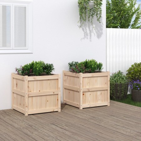 Jardineras de exterior 2 unidades madera maciza de pino en Maceteros y jardineras | Comprar online en Foro24