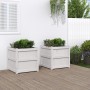 Jardineras de exterior 2 unidades madera maciza de pino blanco en Maceteros y jardineras | Comprar online en Foro24