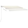 Toldo manual retráctil con luz LED crema 300x250 cm