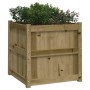 Jardinera de madera maciza de pino impregnada 60x60x60 cm en Maceteros y jardineras | Comprar online en Foro24