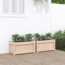 Jardineras de exterior 2 unidades madera maciza de pino en Maceteros y jardineras | Comprar online en Foro24