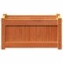 Jardinera exterior madera maciza pino marrón cera 60x31x31 cm