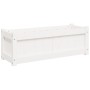 Jardinera de madera maciza de pino blanca 90x31x31 cm