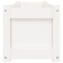 Jardinera de madera maciza de pino blanca 90x31x31 cm