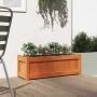 Jardinera exterior madera maciza pino marrón cera 90x31x31 cm