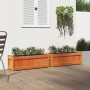 Jardineras de exterior 2 uds madera maciza de pino marrón cera