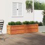 Jardineras de exterior 2 uds madera maciza de pino marrón cera
