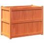 Jardinera exterior madera maciza pino marrón cera 90x50x70 cm