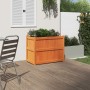 Jardinera exterior madera maciza pino marrón cera 90x50x70 cm