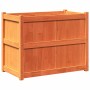 Jardinera exterior madera maciza pino marrón cera 90x50x70 cm