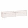 Jardinera de madera maciza de pino blanca 150x31x31 cm
