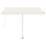 Toldo de pie automático crema 300x250 cm