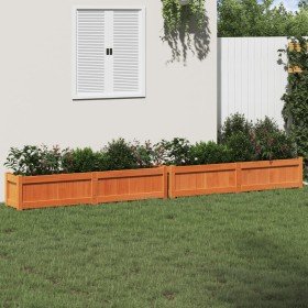 Jardineras de exterior 2 uds madera maciza de pino marrón cera Jardineras de exterior 2 uds madera maciza de pino marrón cera